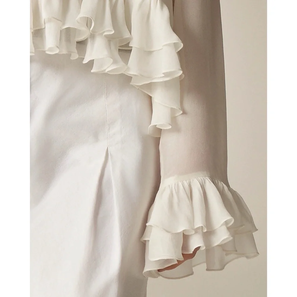 J. Crew Collection Ruffle Top in Viscose Chiffon